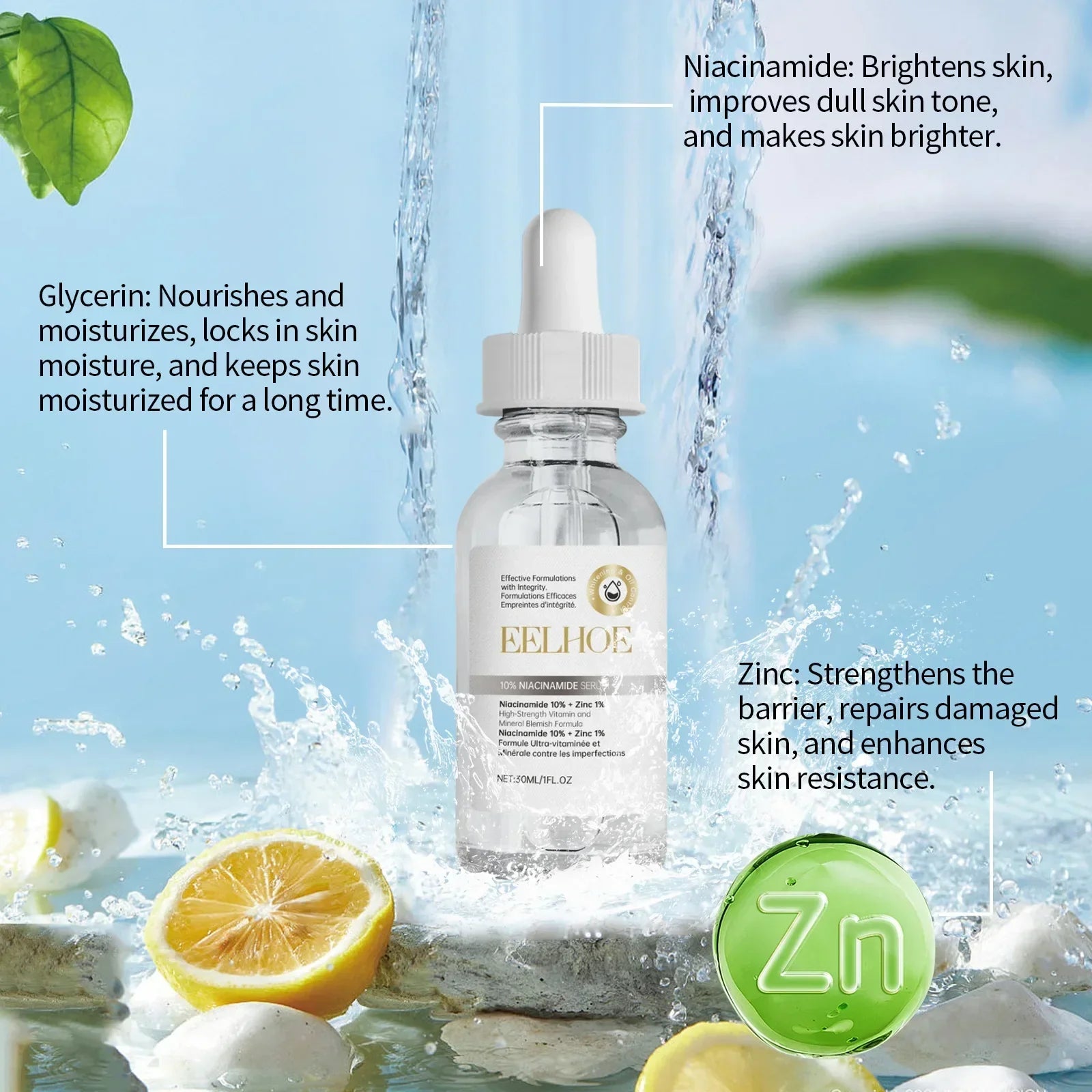 IMPORTED™ 10%NIACINAMIDE+1%ZINC 30ML EELHOE BEAUTY FACE SERUM FACIAL